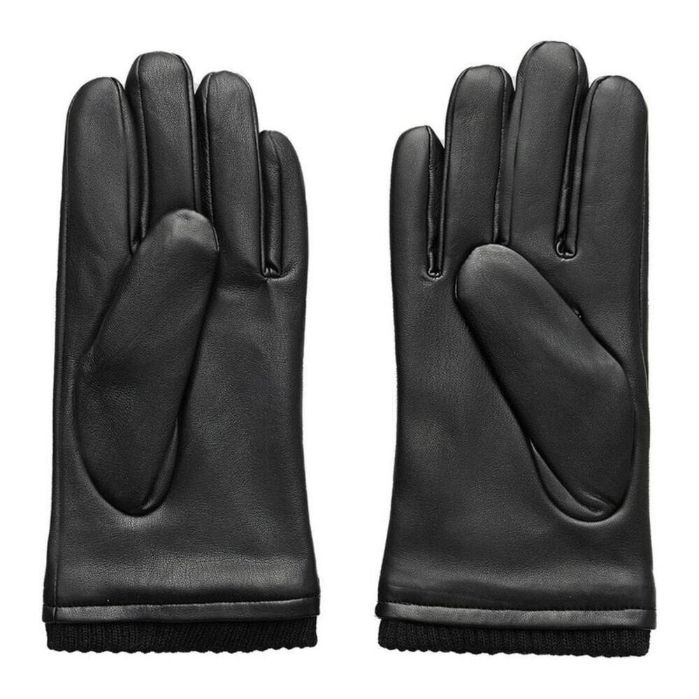 French Connection Mens Classic Leather Gloves / Black